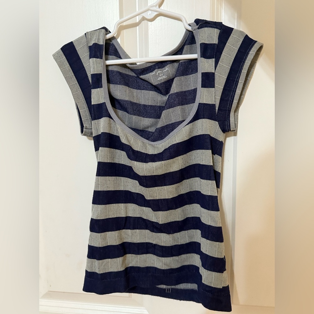 Urban outfitters blue and grey striped top